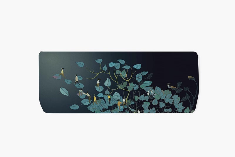 Ameedarshan Polyester Printed Air Conditioning Dust Cover Folding Designer Ac Cover For Indoor Split Ac 1.5 Ton (97X 31X 21 Cm ) (Green Pan) - Image 1