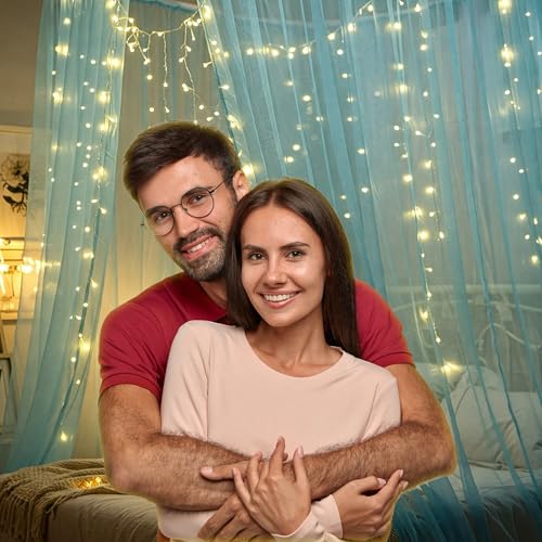 SpecialYou.in Special You Canopy Tent for Decoration Bedroom, Room Decoration Items for Bedroom, Unstitiched Blue Net Cloth for Decoration 5mtr with LED Light, Aesthetic Room Decor, Backdrop for Decor - Image 3