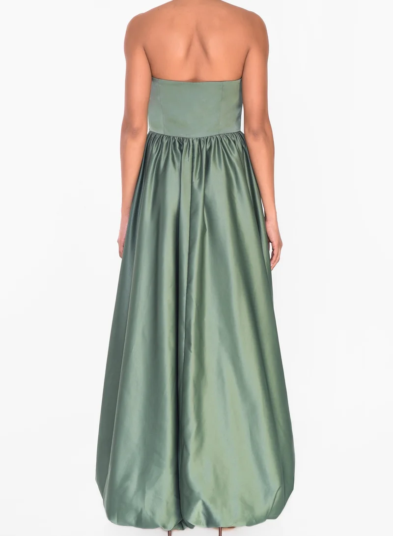 ترو ديكادينس Green Strapless High Low Dress