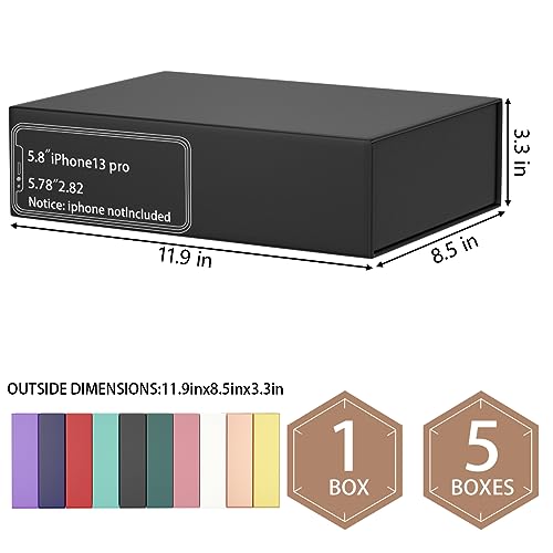ROSTELACK Black Gift Box 119 x 85 x 33 with Magnetic Closure Lid Gifts Boxe for PresentsBridesmaid Gift BoxesCute BoxBirthday Gifts BoxeLuxury for Gift Packaging Magnetic Gifts Boxes for Wrapping Gift - Image 5