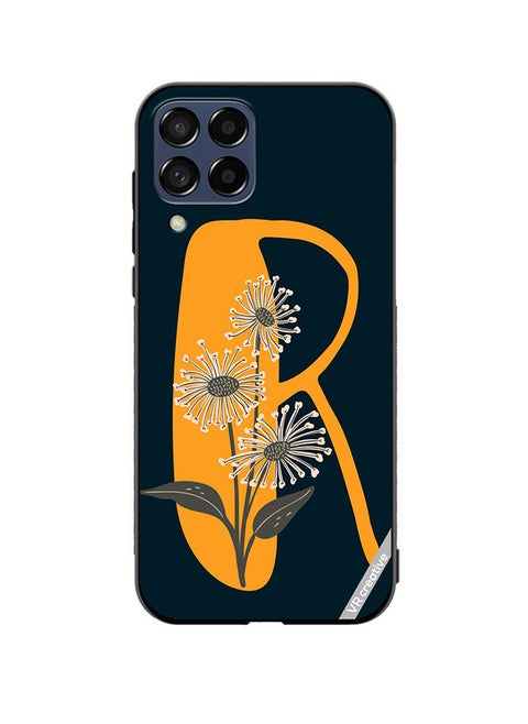 Protective Case Cover For Samsung Galaxy A12 Alphabet R Design Multicolour