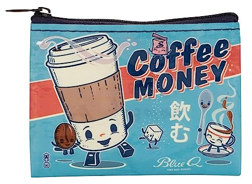 Blue Q Coin Purse – Cute Coin Pouch for Men and Women, Small Wallet Keychain Organizer, Zipper Bag for Coins, Gift Cards & Earbuds, Mini Card Holder, Compact Zip Wallet, 3"h x 4"w - Image 1
