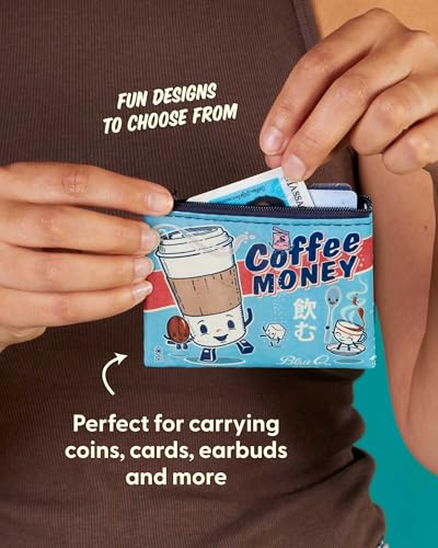 Blue Q Coin Purse – Cute Coin Pouch for Men and Women, Small Wallet Keychain Organizer, Zipper Bag for Coins, Gift Cards & Earbuds, Mini Card Holder, Compact Zip Wallet, 3"h x 4"w - Image 4