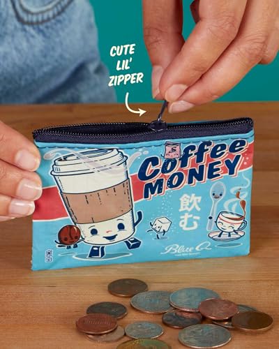 Blue Q Coin Purse – Cute Coin Pouch for Men and Women, Small Wallet Keychain Organizer, Zipper Bag for Coins, Gift Cards & Earbuds, Mini Card Holder, Compact Zip Wallet, 3"h x 4"w - Image 5