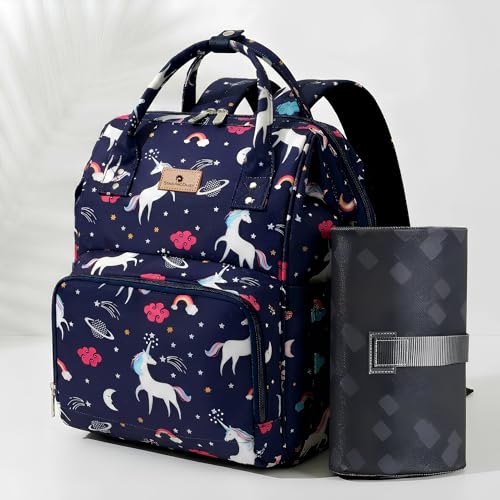 StarAndDaisy Baby Bag for Mother Travel/Diaper Bag for Mothers for Travel with Changing Sheet/Diaper Bags for Mom with Multiple Pockets with 3 Double Insulated Bottle Holders (Blue) - Image 1