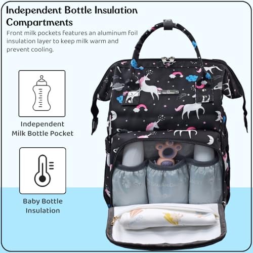 StarAndDaisy Baby Bag for Mother Travel/Diaper Bag for Mothers for Travel with Changing Sheet/Diaper Bags for Mom with Multiple Pockets with 3 Double Insulated Bottle Holders (Blue) - Image 4