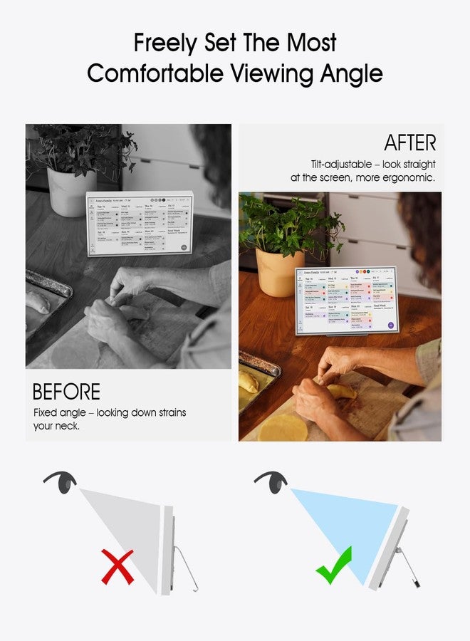 LANGZIHT Adjustable Desktop Stand Compatible with 15'' Smart Family Calendar - Heavy-Duty Metal, Infinite Tilt Adjustment - Premium Accessory for Digital Calendar - Image 3