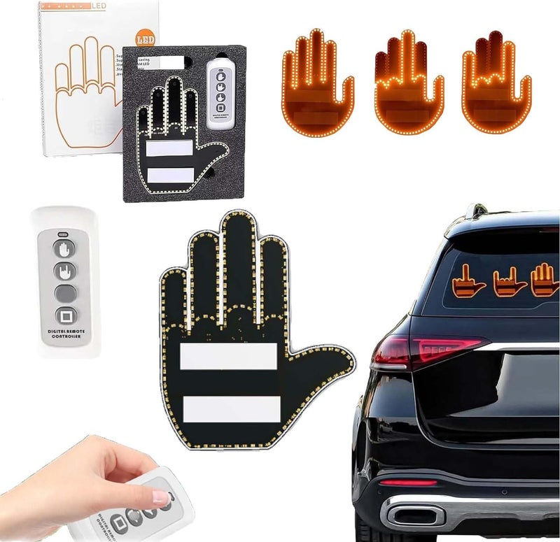klarako The GloGesture - Led Hand Sign, The GloGesture™ - Led Hand Sign, Glogesture Led Hand Sign, Glowgesture Car Hand Light, Glogesture Hand Light for Car With remote control (Men) - Image 1