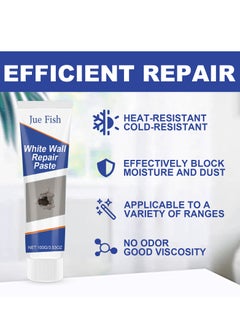 JUE-FISH Wall Repair Cream, Hole Finishing Putty, Wall Repair Paste, White Wall Filling Putty, Wall Repair Kit for Scratches, Cracks, Graffiti  - Image 3