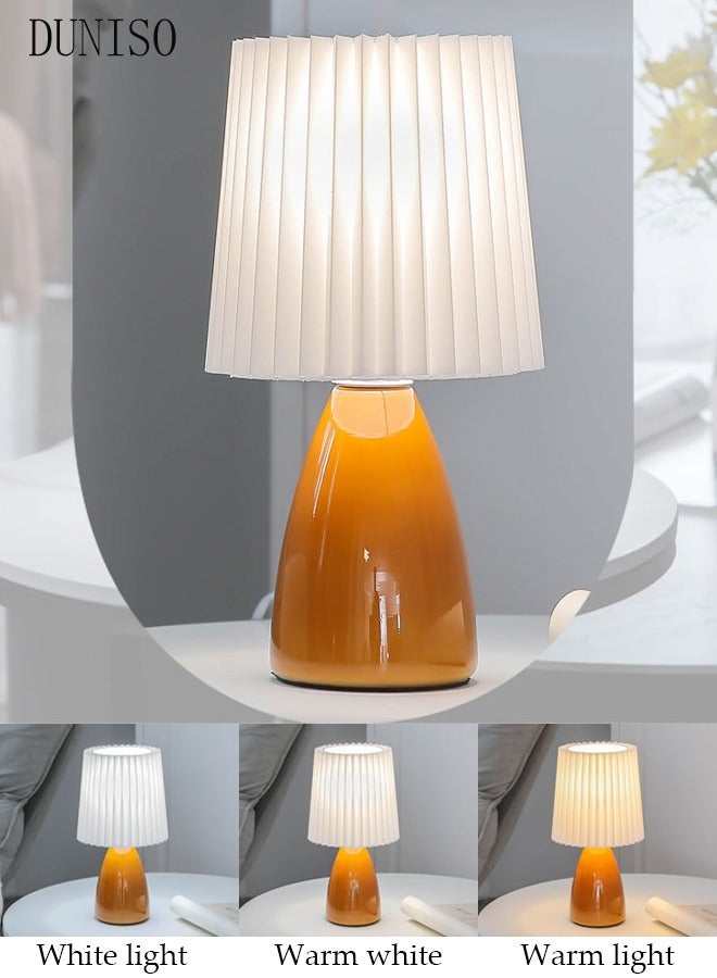 DUNISO Table Lamp Bedside Table Lamp with 3 Colors Rechargeable Lamp, Portable RetroTable Lamp for Bedroom, Desk Lamps for Bedroom Living Room Dinner Bar - Image 1