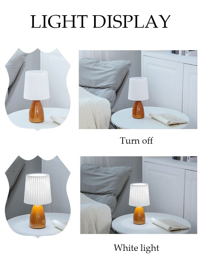 DUNISO Table Lamp Bedside Table Lamp with 3 Colors Rechargeable Lamp, Portable RetroTable Lamp for Bedroom, Desk Lamps for Bedroom Living Room Dinner Bar - Image 5