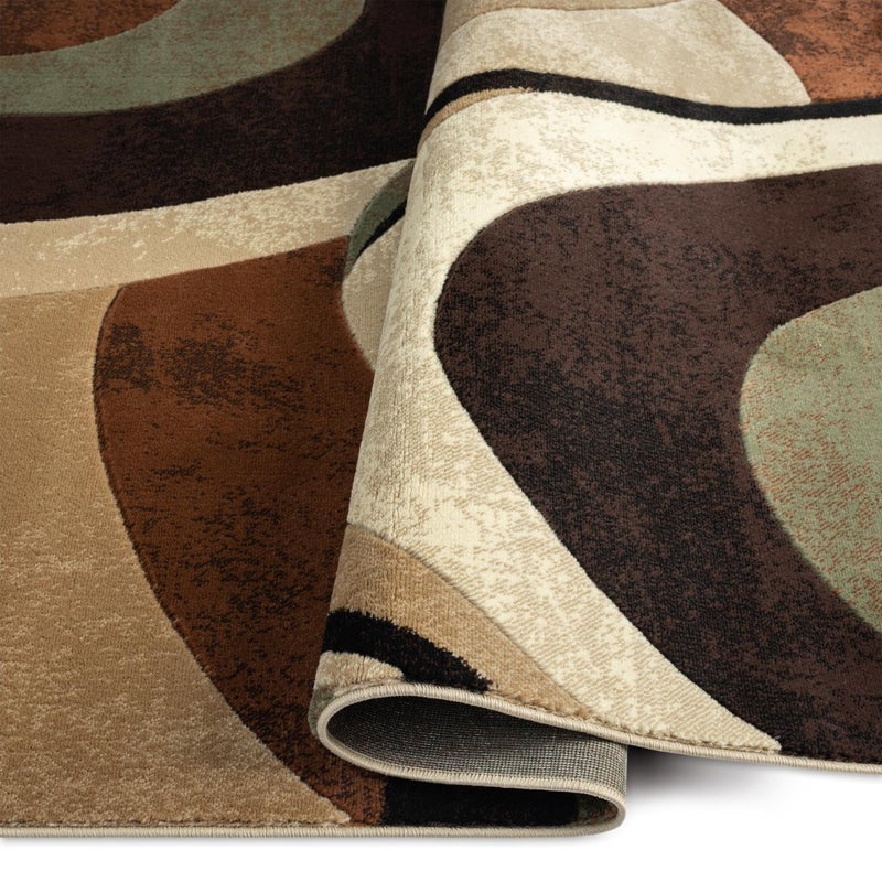 Home Dynamix Tribeca Slade Contemporary Abstract Area Rug, Brown/Green, 5'2"x7'2" - Image 5