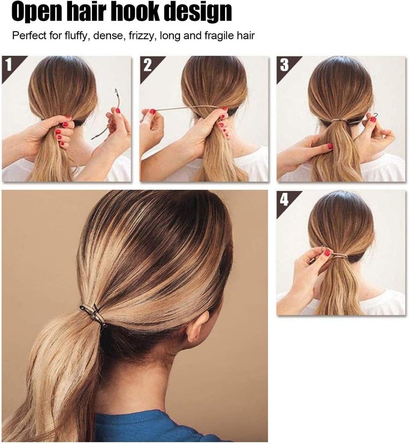 Brrnoo Open Ponytail Hooks, Ladies Hooks, Hair Clips, Elastic Headbands, Ponytail Holders, Hair Accessories, Elastic Rubber Bands, Multi-Function Tying Data Cables (20 Pieces) - Image 4