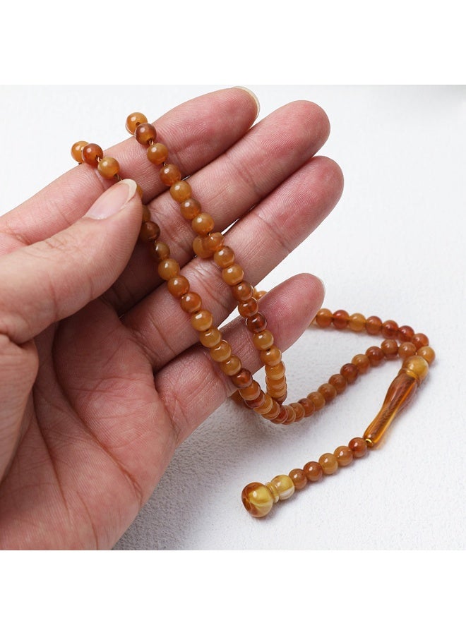 NIBEMINENT 99 Muslim Prayer Beads Light Brown/6mm 