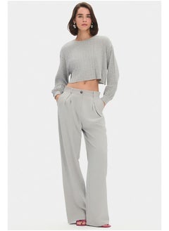 JUNE June Women Viscose Blend Balloon Sleeve Knitwear Sweater Grey  - Image 5