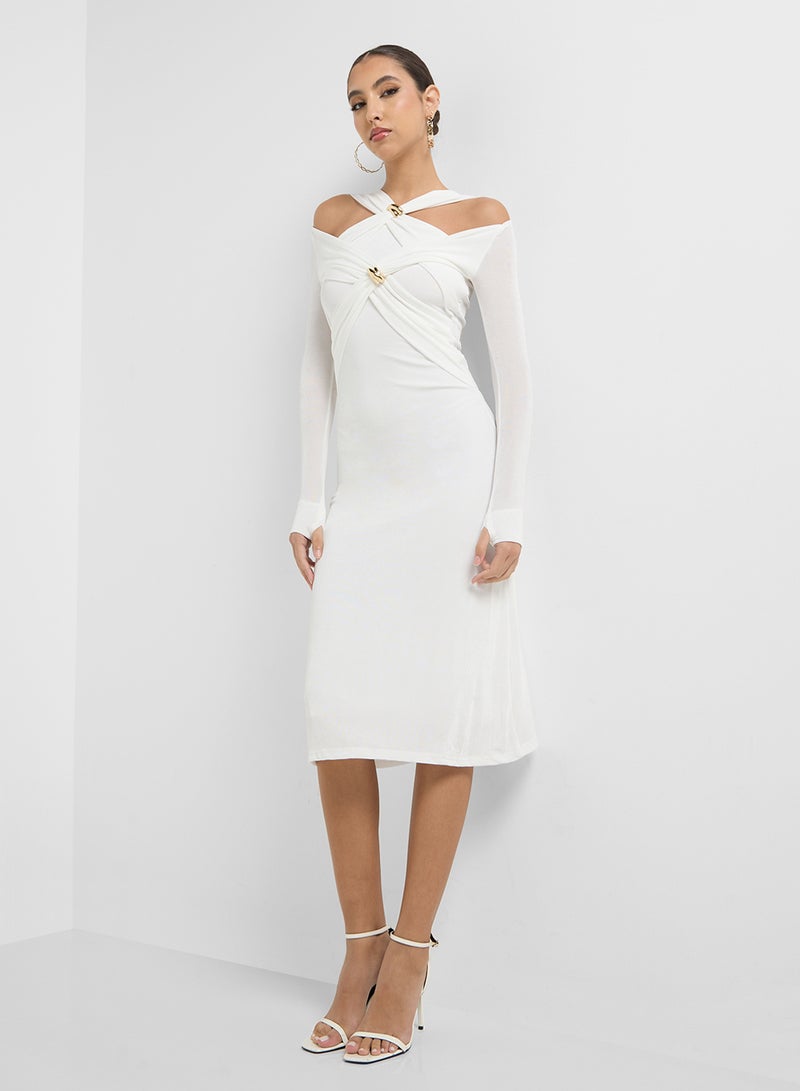 جينجر فستان بياقة متقاطعة - Image 1