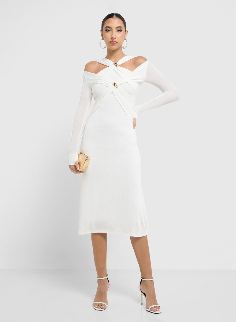 جينجر فستان بياقة متقاطعة - Image 4