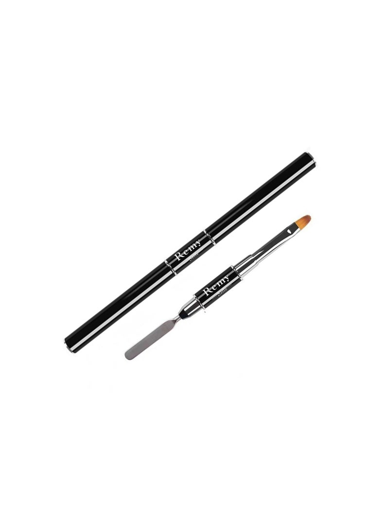 Remy Belle Dual-Ended Poly Gel Brush and Picker 2 in 1 Designs Brushes Stainless Steel Tool for UV Gel Acrylic Nails Extension - Image 1