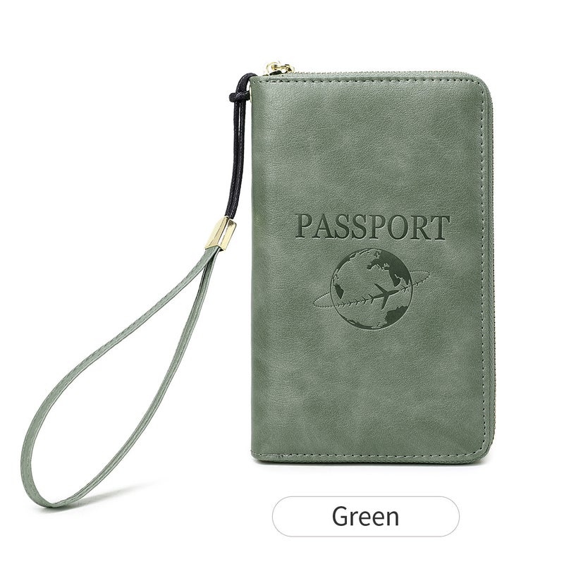Cross-Border 2026 New Model Rfid Passport Holder Long Zipper Passport Wallet Multifunctional Travel Storage Document Bag - Image 1