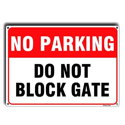 ICObuty No Parking Do Not Block Gate Sign Reflective Signs 14 X 10 inch Rust Free 40 Mil Aluminum Sign UV Protected - Image 1