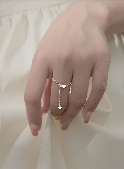 Stylish Silver Stainless Steel Ring For Women One Size