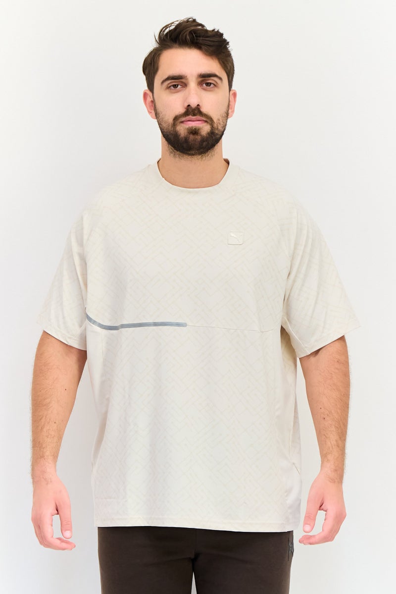 PUMA تي شيرت تدريب قصير الأكمام للرجال، بيج - Image 1