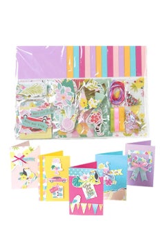 Handmade DIY Greeting Card Kits Material Pack Colored Paper Craft Kit Folded Cards with Decoration Accessories and Matching Envelopes for Girls Boys