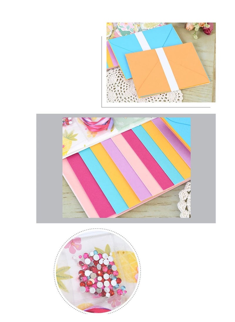 NIBEMINENT - Handmade DIY Greeting Card Kits Material Pack Colored Paper Craft Kit Folded Cards with Decoration Accessories and Matching Envelopes for Girls Boys - Image 1