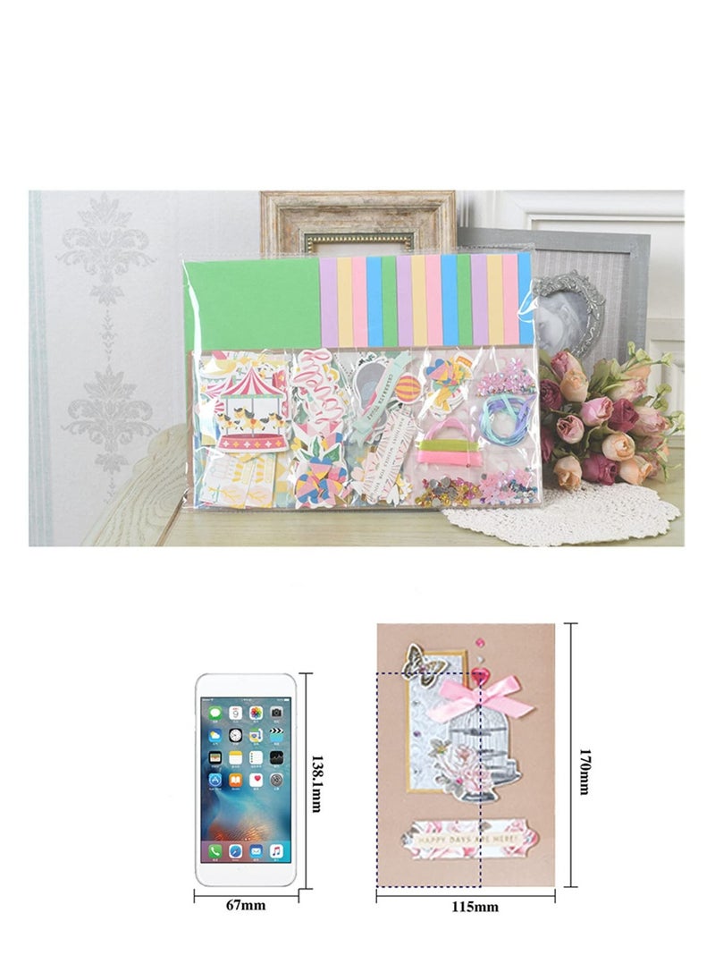 NIBEMINENT - Handmade DIY Greeting Card Kits Material Pack Colored Paper Craft Kit Folded Cards with Decoration Accessories and Matching Envelopes for Girls Boys - Image 1