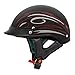 VCAN Cruiser Solid Flat Black Half Face Motorcycle Helmet Red Blade Medium - Image 2
