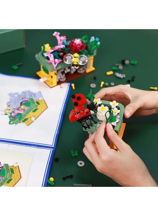 Kazi KAZI Garden Building Set,4 in 1 Flowers Building Blocks with Gears,Ideas Gift for Kids and Adults,Easter Stuffers,Party Favors  - Image 5