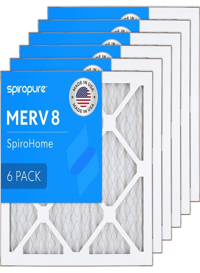 SpiroPure فلاتر هواء مطوية من SpiroPure مقاس 11.5 × 11.5 × 1 بوصة، تصنيف MERV 8 - صنع في الولايات المتحدة الأمريكية (عبوة من 6 فلاتر) - Image 1
