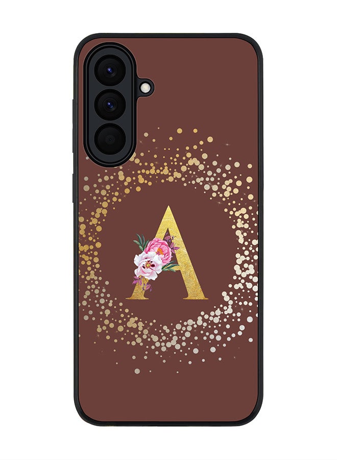 For Samsung Galaxy A57 Case,Slim fit Camera Protection, Shockproof Thin Phone cover  - Custom Monogram Floral - A  (Brown )