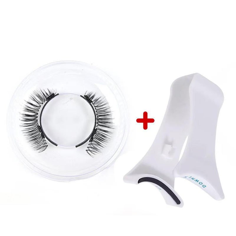 White Magnetic False Eyelash Curler Magnetic Glue-Free False Eyelashes Portable Package Long-Lasting Supernatural - Image 1