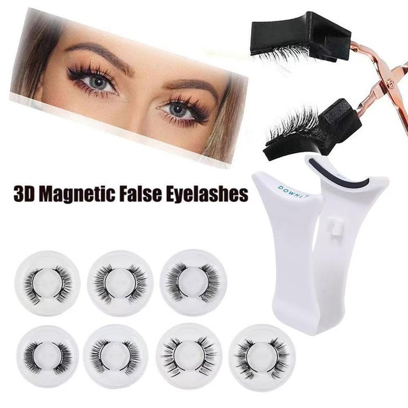 White Magnetic False Eyelash Curler Magnetic Glue-Free False Eyelashes Portable Package Long-Lasting Supernatural - Image 4
