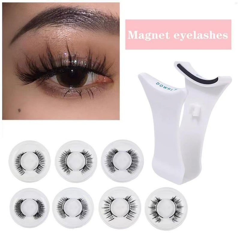 White Magnetic False Eyelash Curler Magnetic Glue-Free False Eyelashes Portable Package Long-Lasting Supernatural - Image 2