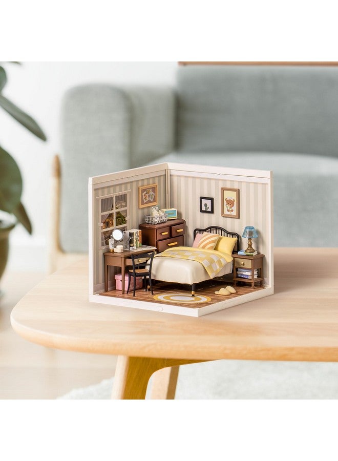 ROBOTIME DIY Miniature House Kit Mini Dollhouse Building Toy Set Plastic Tiny Room Making Kit with Accessories Model Room Craft Hobby Decent Gifts (Sweet Dream Bedroom) - Image 2