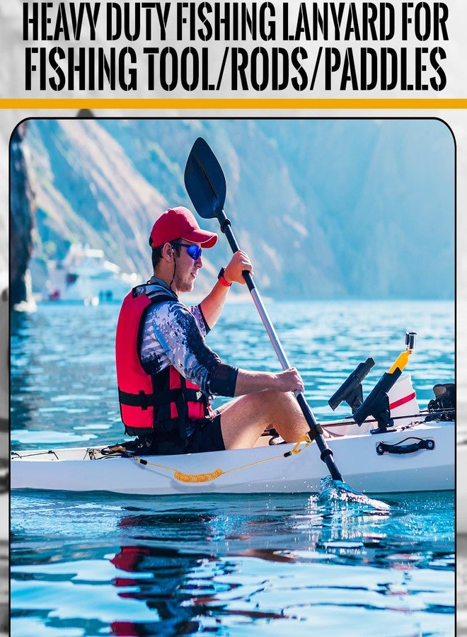 Gejoy 8 Pcs Kayak Paddle Leash Heavy Duty Retractable Coiled Lanyard Pole Tether Straps for Kayaking Boating Canoeing Fishing Pole Rod Board Fishing Accessories - Image 5