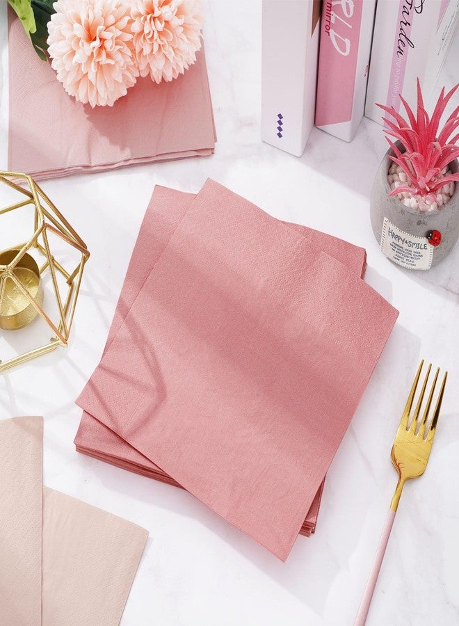 وولاين مناديل والين بلون الخوخ الوردي، مقاس 6.5 × 6.5 بوصة، 3 ألوان: وردي فاتح، وردي باهت، مناديل ورقية للاستخدام مرة واحدة، مثالية لتزيين طاولات الحفلات والتجمعات، عبوة من 60 منديلًا - Image 4