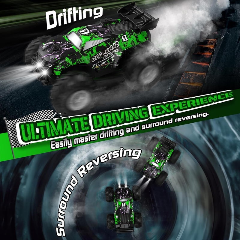 1:20 High Speed Off-road Remote Control Car with LED Lights and Rechargeable Batteries - Image 2
