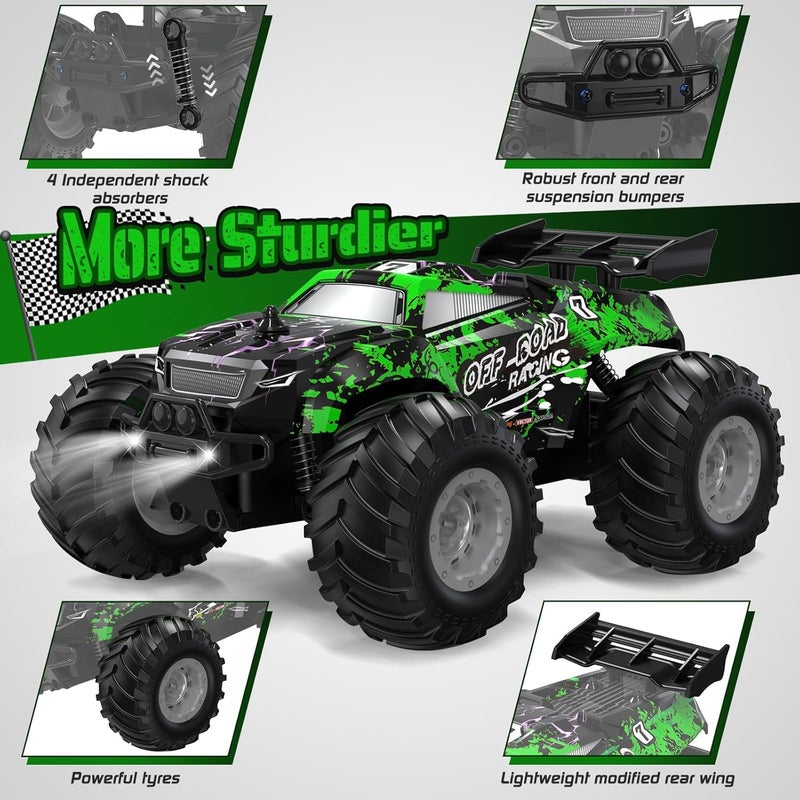 1:20 High Speed Off-road Remote Control Car with LED Lights and Rechargeable Batteries - Image 4