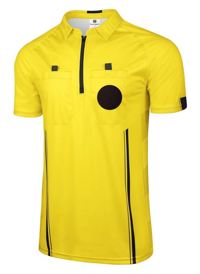 FitsT4 Sports Pro Soccer Referee Jersey Short Sleeve Ref Shirts Yellow Medium - pzsku/Z937733833250EB38068AZ/45/_/1740982821/79c61b0b-c276-485d-9879-212943552852