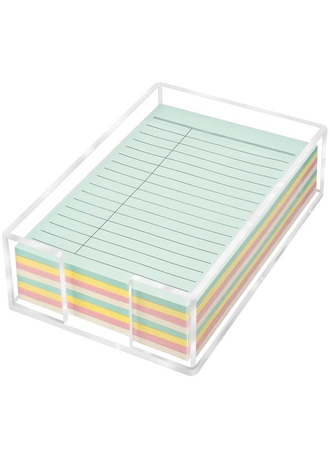 Tecreddy Acrylic Sticky Note Holder, 4 x 6 Crystal Clear Sticky Note Dispenser Acrylic Notepad Holder for School Home Office Desk Organization - Image 1