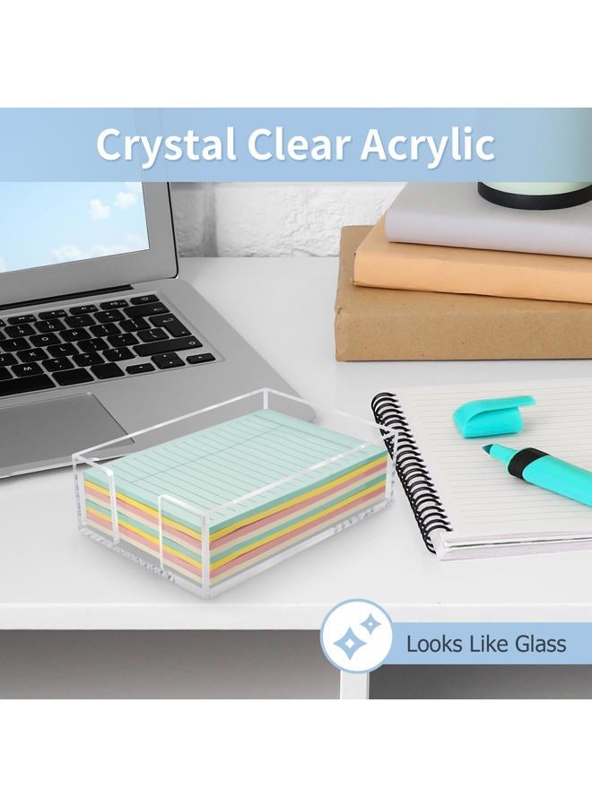 Tecreddy Acrylic Sticky Note Holder, 4 x 6 Crystal Clear Sticky Note Dispenser Acrylic Notepad Holder for School Home Office Desk Organization - Image 4
