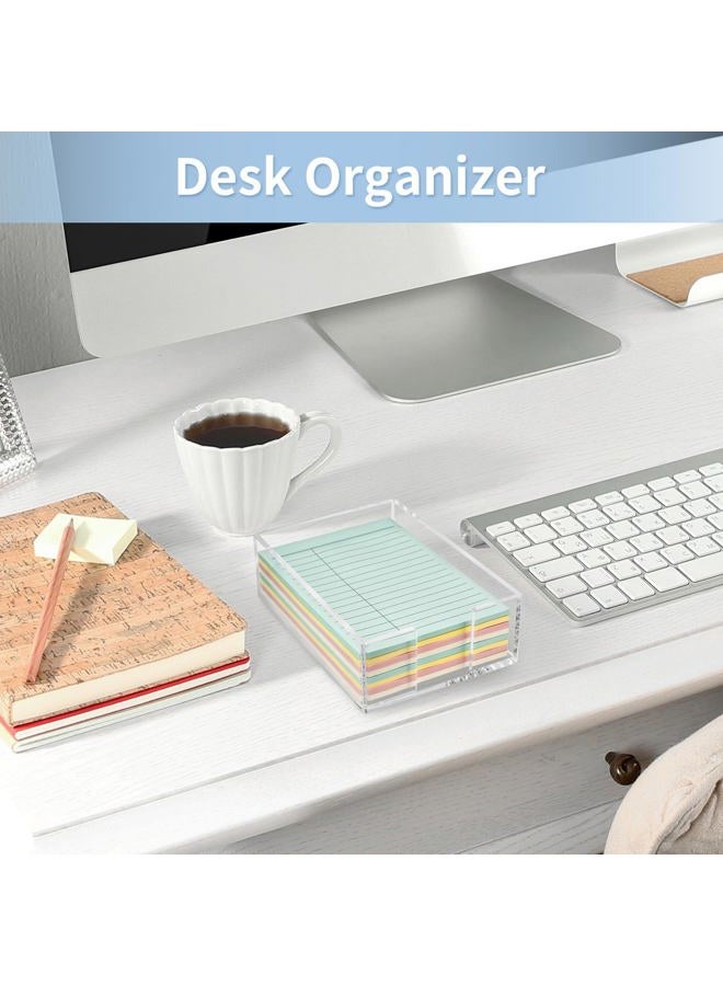 Tecreddy Acrylic Sticky Note Holder, 4 x 6 Crystal Clear Sticky Note Dispenser Acrylic Notepad Holder for School Home Office Desk Organization - Image 5
