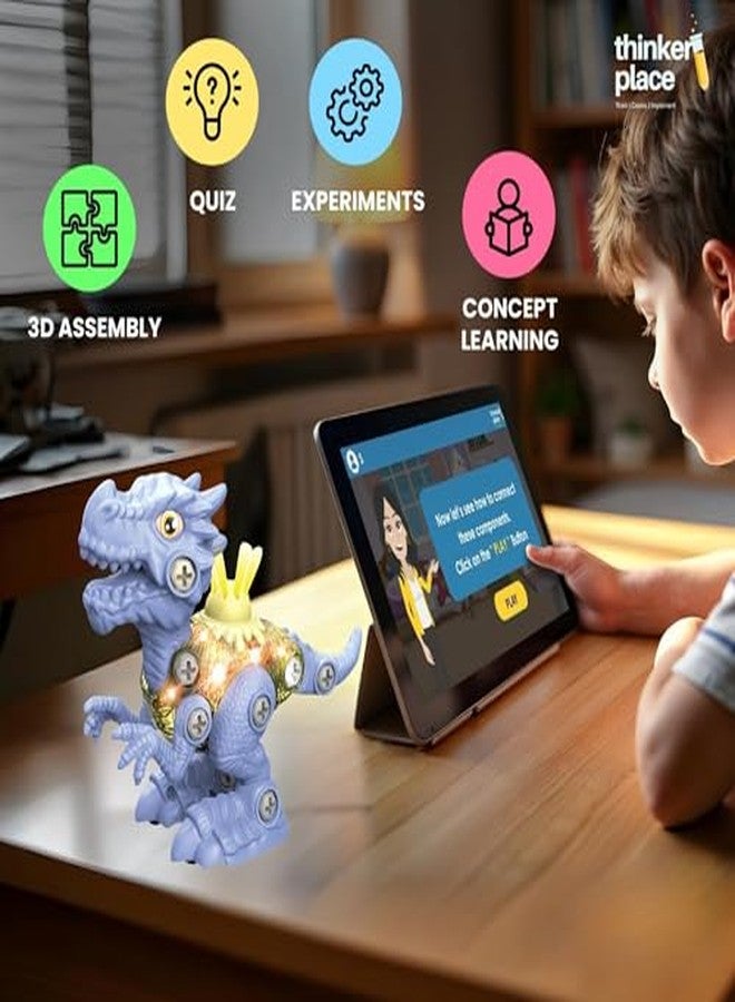ThinkerPlace مجموعة ديناصور إغوانودون المنزلق من ThinkerPlace مع أضواء وأصوات | تعرّف على الأحافير | ألعاب ديناصورات قابلة للتفكيك | ابنِ، العب، وتعلّم | لعبة للأطفال من عمر 4 سنوات فما فوق | لعبة علمية وتعليمية - Image 3