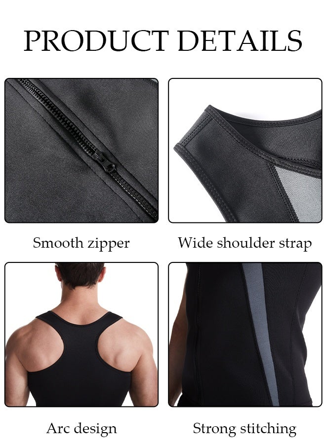 DUNISO قميص ضغط رياضي للرجال - سترة تشكيل الجسم النحيفة - مدرب الخصر - قمصان تدريب - تحكم في البطن - ملابس ضاغطة - دعم الظهر - قمصان داخلية ضيقة - ملابس رياضية - سترة كورسيه بسحاب - سترة بدون أكمام - سترة تشكيل الجسم النحيفة - سترة رياضية مع سحاب - قميص داخلي بدون أكمام - Image 2
