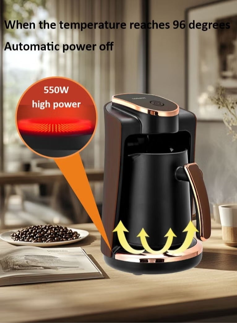 سوكاني ماكينة صنع القهوة التركية، 4 أكواب، 250 مل، وعاء قهوة كهربائي 550 واط، ماكينة صنع القهوة، SK-09048 - Image 2
