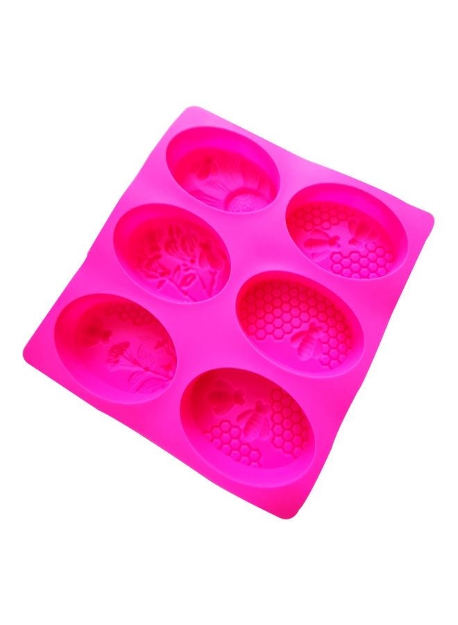 NIBEMINENT 6-Cavity Bee Shaped Silicone Mould Pink 21.5x20cm - Image 2
