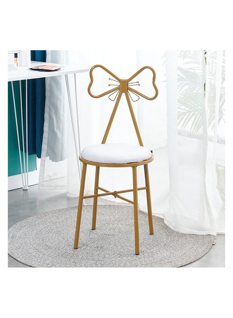 Generic White velvet style backrest chair, modern and simple makeup butterfly chair, ins bedroom girl dressing stool - Image 1